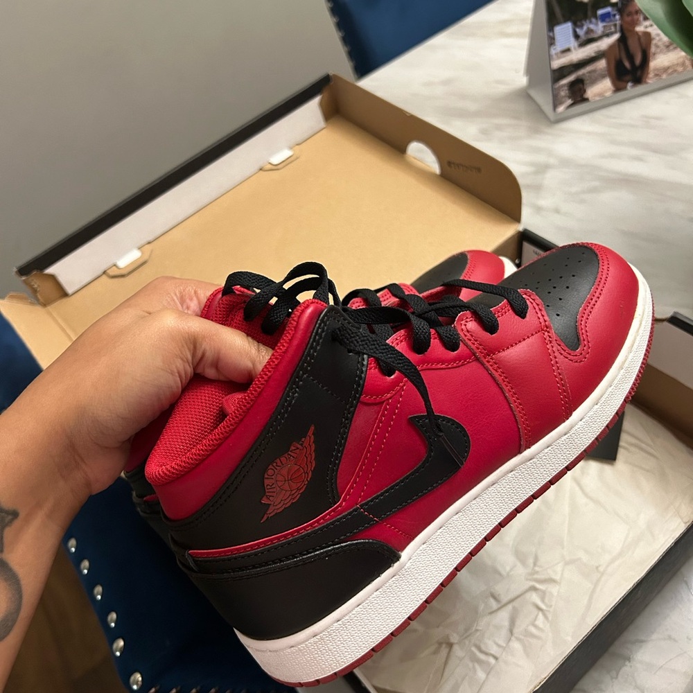 Jordan Red and Black Sneakers Classic Athletic Design